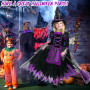 ITMNMNL Costume de sorcière pour fille Déguisement Halloween,Thème d'Halloween avec Accessoires de Baguette Magique,Enfant pour 