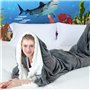 GZXEQN Couverture Requin pour Adulte à Enfiler, Couverture de Requin, Shark Blanket Sweat à Capuche en Flanelle Super Doux et Co