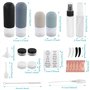 Lot de 17 bouteilles de voyage à remplir, en silicone, kit de voyage avec autorisation TSA - Rechargeables - Gadgets de voyage -