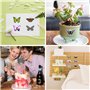 Lot de 240 Papillons Autocollants PET Imperméable Transparent Coloré Résine Décorative Nature Scrapbooking Planning Ordinateur P