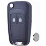 ANGOFIZ Coque Clé 2 Boutons Pliable Compatible avec Opel Vauxhall Astra Zafira Mokka Corsa Orlando Insignia Meriva Vectra Chevro