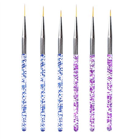 6 pièces Pinceaux en Détail à Ongles
