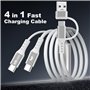 Multi Câble USB C, [1.2M] 4-en-1 Universel Câble Chargeur USB C avec 2 Type C Charge Rapide Cordon, Chargeur Multi Embout Compat