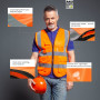 Gilet de sécurité réfléchissant haute visibilité avec poches zippées sur le devant - Conforme aux normes ANSI/ISEA