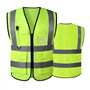 Gilet de sécurité réfléchissant haute visibilité avec poches zippées sur le devant - Conforme aux normes ANSI/ISEA