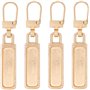 Lot de 4 tirettes de fermeture éclair de rechange dorées détachables pour vestes
