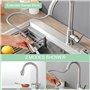 Zeripikfoasp Robinet Cuisine, Mitigeur Cuisine, Extensible Robinetterie de Cuisine avec 2 Modes de Pulvérisation, 360° d'Évier à