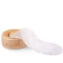 Mila-Amaz 100 Pièces Parchemin Rond Perforé Vapeur en Bambou Doublures Papier Rond Papier à Vapeur de Cuisine, 20cm(8inch)