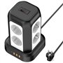 MBQYT Multiprise Parafoudre avec 8 Prises, 3 USB-A&1 USB-C, Tour Multiprise avec Interrupteur, Secteur avec Rallonge Electrique