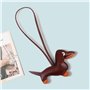 BOBOZHONG Porte-clés en Cuir PU Miniature - Charm Mignon pour Sac à Main, Sac à Dos ou Déco (Café) - Llavero de Cuero Perro Salc