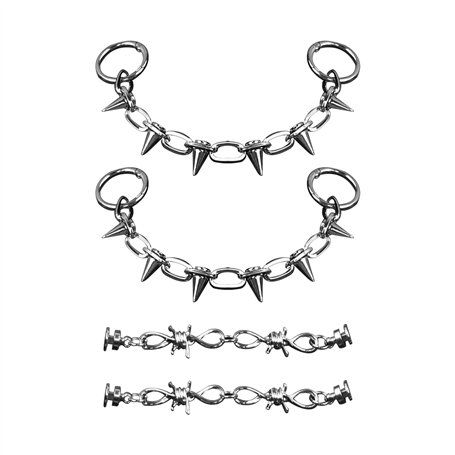 2 ornements de chaussures à chaîne à clous