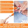 Poraceous 2 Pièces Coupe Ongle Pied, Coupe-ongles Incurvés Inclinés, Nail Clipper Sans Éclaboussures, Large Ouverture Nail Clipp