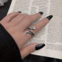 Yhuasia Bague Serpent, 4 Pièce Punk Rock Serpenti Bague, Vintage Serpenti Bague, Bague Serpent pour Femme, Réglable Serpent Bagu