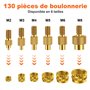 Inserts filetés - Panne à souder avec affichage de la température - 80 W + 130 pièces - Inserts filetés M2/M3/M4/M5/M6/M8 - Kit