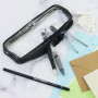 Lot de 2 trousses à crayons transparentes rondes en PVC transparent pour femmes et étudiants - Trousse à pinceaux d'école - Trou