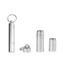 Zasiene Porte Cure-dents 4 pièce Aluminium Boite a Pilule étanche Cure-dent Portable Mini Distributeur Cure dent avec Porte-clés