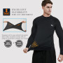MEETYOO Tee Shirt Compression Homme Manche Longue, Baselayer Maillot Running Vetement Fitness pour Sports Jogging Musculation
