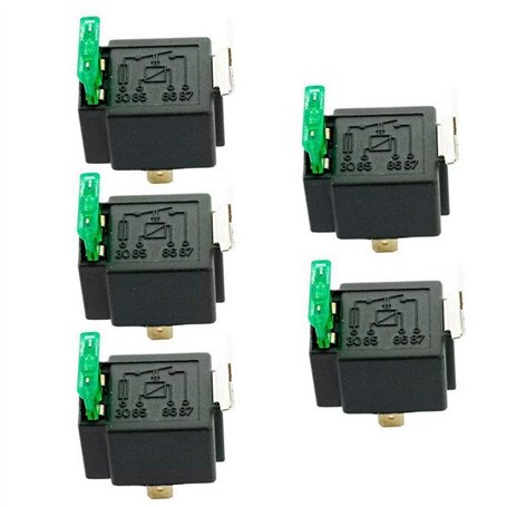 Mintice™ 5 X 30A 12V kit Voiture Relais 4 Broches pour la Pompe à Carburant de Ventilateur fusible