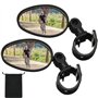 Hestya Miroir de Vélo Miroir Guidon Rotatif Réglable à 360 Degrés Rétroviseur de Vélo Antichoc Convexe en Acrylique Rétroviseur