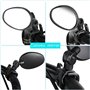 Hestya Miroir de Vélo Miroir Guidon Rotatif Réglable à 360 Degrés Rétroviseur de Vélo Antichoc Convexe en Acrylique Rétroviseur 