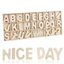 130 Pièces Lettre en Bois de Majuscules 3cm Lettre Bois Mini Lettres en Bois Lettres de Scrabble Lettre Decorative Alphabet en B