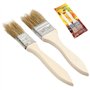 Lot de 2 pinceaux de cuisine en poils naturels - Résistant à la chaleur - Avec long manche en bois - Pour la viande