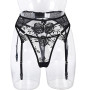 ROSVAY Sexy Damen Strumpfgürtel Transparent Mesh Hohe Taille mit 4 verstellbaren Clips, Durchsichttige Strapsgürtel Blumenmuster
