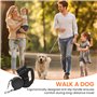 BORDEAG Laisse Double Rétractable pour Chien avec Lumière, Extensible pour Promener Deux Chiens Jusqu'À 50 LB