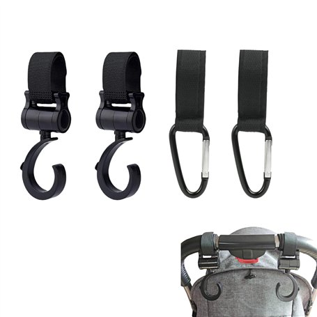 Lot de 4 Crochets pour Poussette Universels