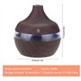 300 ML Humidificateur d'Air Ultrasonique Deep Wood Grain Huile Essentielle Cool Air Mist Aroma Diffuseur Coloré LED Night Light