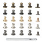 CLKE 100 Pcs Rivets pour Cuir en Métal