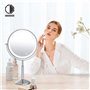 TUSHENGTU 9" Miroir de Maquillage grossissant x 10 avec lumière LED Rechargeable, Hauteur réglable de, Miroir de Rasage sur Pied