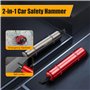2 en 1 Marteau de Sécurité pour Voiture, 2 Pièces Brise Vitre Coupe Ceinture avec Verre de Test pour s'entraîner, Marteau d'urge