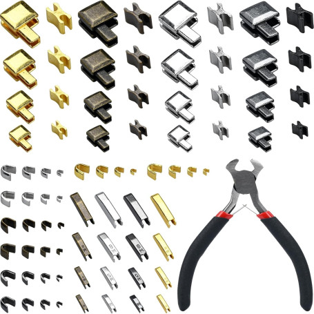 ETELIAR Kit Reparation Fermeture Eclair De 81 Pièces Arret Bas Fermeture Eclair (Avec Pinces) Sacs Tentes Bagages Sacs de Coucha