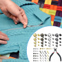 ETELIAR Kit Reparation Fermeture Eclair De 81 Pièces Arret Bas Fermeture Eclair (Avec Pinces) Sacs Tentes Bagages Sacs de Coucha