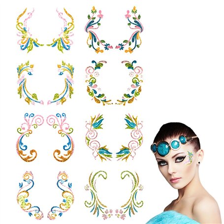 SamHeng 8 Paires Ombre à Paupières Tatouage Autocollants