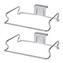 Lot de 2 étagères de support pour sacs poubelle en acier inoxydable - Support de sac poubelle suspendu - Étagère de rangement po