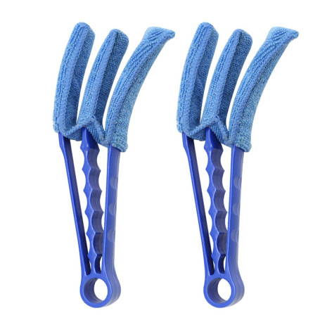 Lot de 2 Outils de Nettoyage pour Stores Vénitiens - Brosse à Griffes et Plumeau en Microfibre - Nettoyeur de Rideaux et Climati