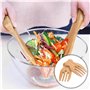 ZBHDEYG 2 pinces à salade, 1 cuillère à baguettes, cuillère à salade en bois, couverts à salade, fourchette à salade pour servir