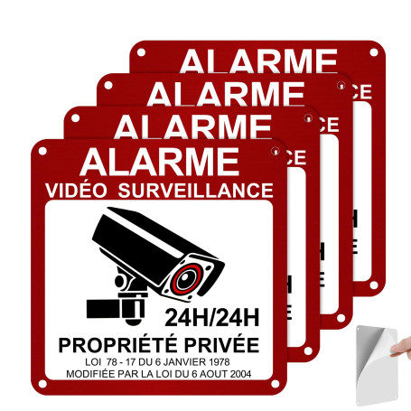 Quuylin 4 Pièces Panneau Camera Surveillance