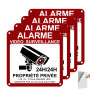 Quuylin 4 Pièces Panneau Camera Surveillance