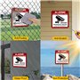 Quuylin 4 Pièces Panneau Camera Surveillance, 15x15cm Aluminium Vidéo Surveillance Panneau Propriété Privée, Autocollant Vidéo S