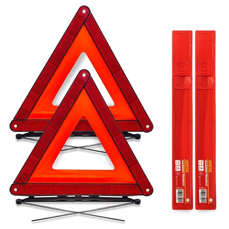 GADLANE Triangle De Signalisation Homologué ECE Réfléchissant Pliable Alerte De Sécurité Lot De 2