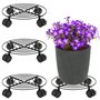 MUKLEI Lot de 4 support a roulette plante
