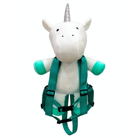 Sac à dos en peluche licorne pour nourrissons et enfants en bas âge - avec harnais de sécurité inclus - Idéal pour la garderie -