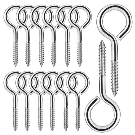 20 Pièces M5 Piton à Visser en Acier Inoxydable 304 Vis Mouton Oeil Rond Auto Taraudeuse Vis à Anneau Crochets à Oeil Boulon à œ