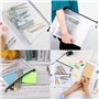 15 Pièces Pochette Document A4+A5+A6 Pochette Plastique Pochette Zip Pochette Transparente Pochette Rangement pour les Fournitur