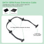 YieJoya 15 broches à 4 SATA câble d'extension d'alimentation pour disque dur HDD SSD DVD - 50cm(2 pièces