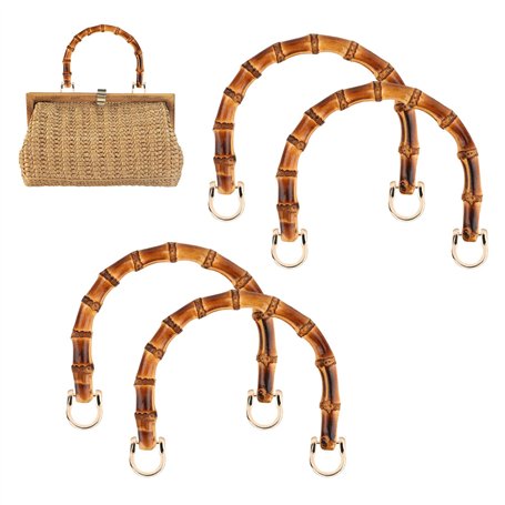 4 Pièces Anse pour Sac à Main Anses pour Sac Au Crochet de Bambou pour Création De Sacs à Main Fabrication de Sacs Poignée de Sa