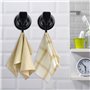PLCatis Crochet Ventouse Crochet Salle de Bain 2 Pièces Crochet Torchon Pas de Perçage Noir Patere Serviette Ventouse Forte Nano